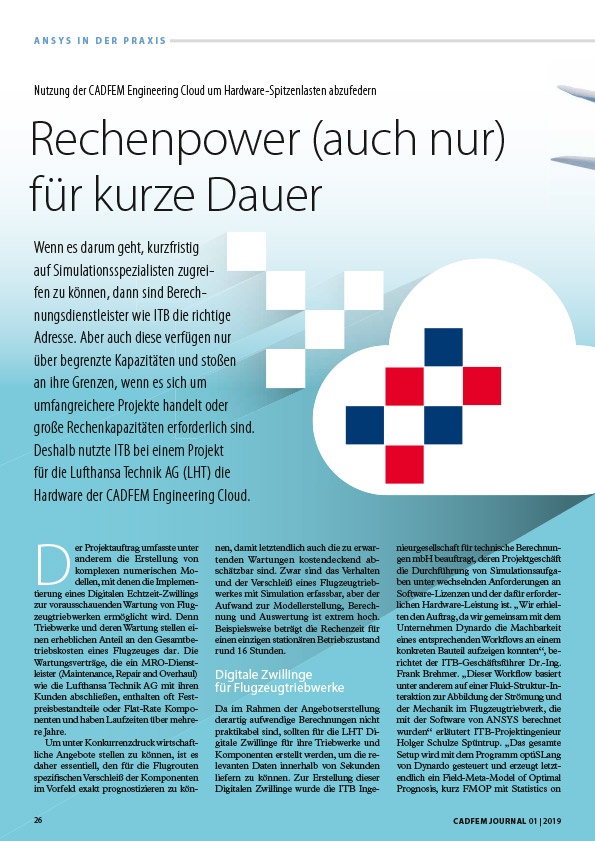 CADFEM-Journal 2019: Rechenpower auch nur fuer kurze Dauer